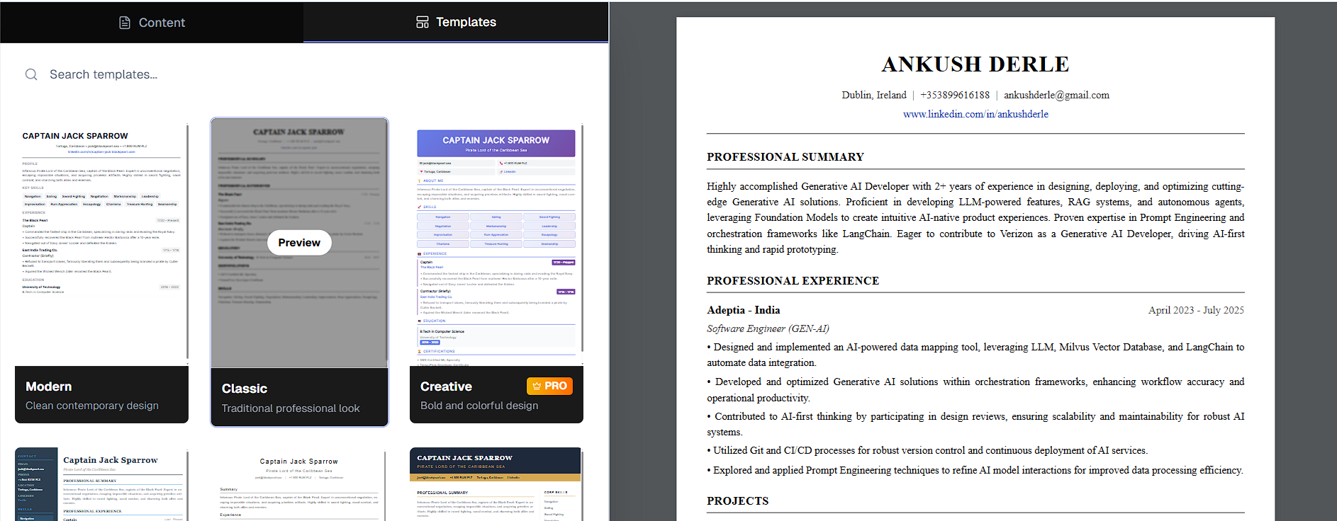 AI Resume Editor